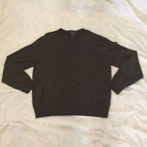 Brooks Brothers Saxxon Wool V Neck‎ Sweater Dark Brown Men's Size XLarge